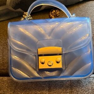 Elegant Blue Quilted Handbag
